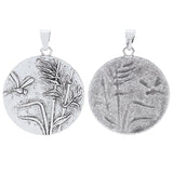 2pcs Tibetan Silver Large Dragonfly Reed Round Charms Pendants 68x60mm