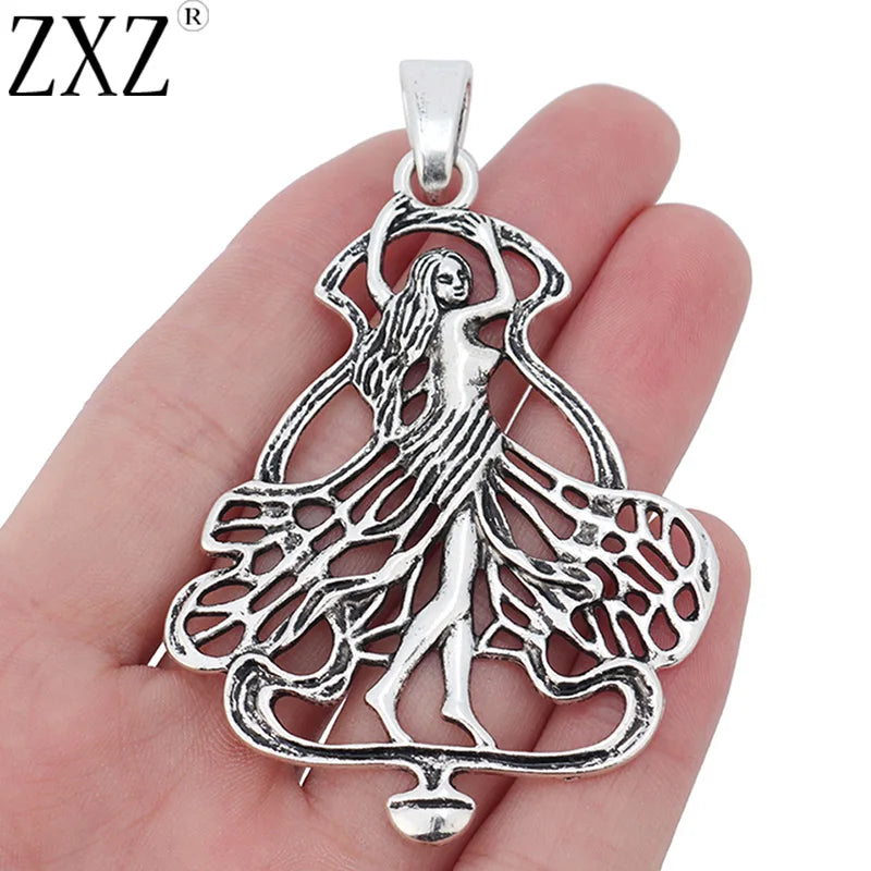 2pcs Large Fairy Charms Pendants for Jewelry Making 72x53mm