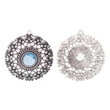 2pcs Rhinestone Flower Charms Pendants for Necklace Making