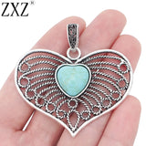 2pcs Large Filigree Heart Charms Pendants for Necklace Making