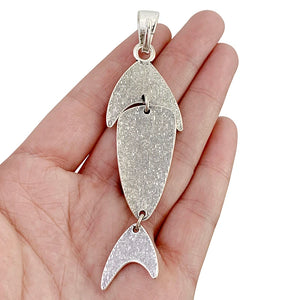2pcs Tibetan Silver Large Fish Charms Pendants for Jewelry Making 98x27mm