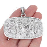 2pcs Tibetan Silver Large Flower Grass Plant Charms Pendants
