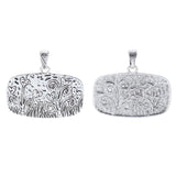 2pcs Tibetan Silver Large Flower Grass Plant Charms Pendants