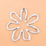 2pcs Tibetan Silver Large Flower Charms Pendants for Jewelry Making 65x61mm