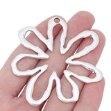 2pcs Tibetan Silver Large Flower Charms Pendants for Jewelry Making 65x61mm