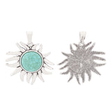 2pcs Large Stone SunFlower Charms Pendants for Necklace Jewelry Making Findings
