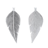 2pcs Tibetan Silver Large Leaf Charms Pendants for Necklace