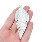 2pcs Tibetan Silver Large Leaf Charms Pendants for Necklace
