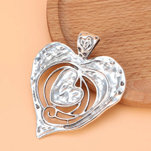 2pcs Large Open Heart Charms Pendants for Necklace Making 73x62mm