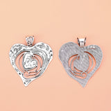 2pcs Large Open Heart Charms Pendants for Necklace Making 73x62mm