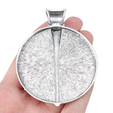 2pcs Tibetan Silver Large Round Medallion Charms Pendants 84x67mm