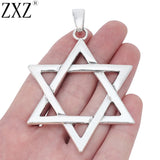 2pcs Tibetan Silver Large Star of David Charms Pendants 87x60mm