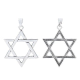 2pcs Tibetan Silver Large Star of David Charms Pendants 87x60mm
