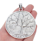 2pcs Large Tree Life & Moon Charms Pendants for Necklace Making