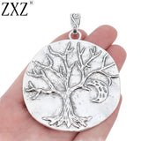 2pcs Large Tree Life & Moon Charms Pendants for Necklace Making