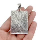 2pcs Tibetan Silver Tree Rectangle Stone Charms Pendants Necklace Jewelry Making