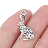 30pcs Rabbit Charms Pendants for Necklace Bracelet Making 26x13mm