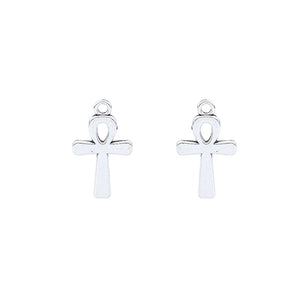 50pcs Ankh Egyptian Cross Charms Beads Double Sided Jewelry Making Findings