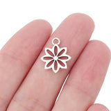 50pcs Tibetan Silver Flower Charms Pendants Beads DIY Jewelry Findings