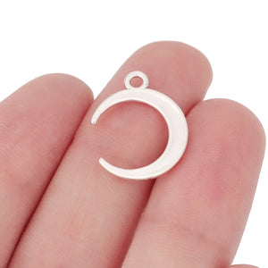 50pcs Tibetan Silver Moon Charms Pendants for Jewelry Making