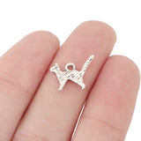 50pcs Tibetan Silver Origami Cat Charms for DIY Jewelry Making