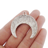 5pcs Large Moon Double Horn Charms Pendants for Necklace Making 39x38mm
