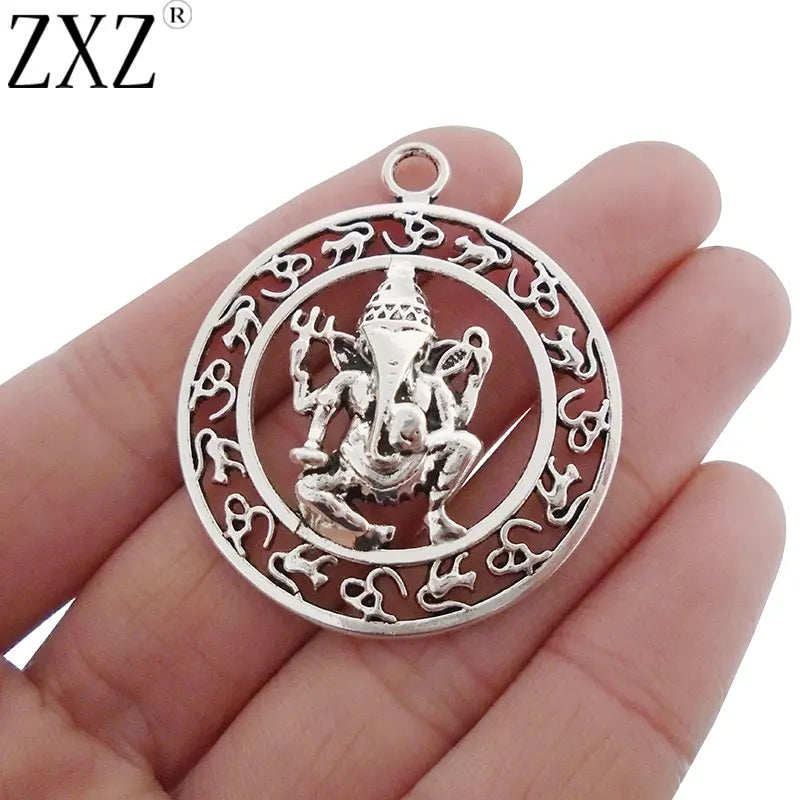 5pcs Large Ganesha Elephant God Charms Pendants Necklace Jewelry Making