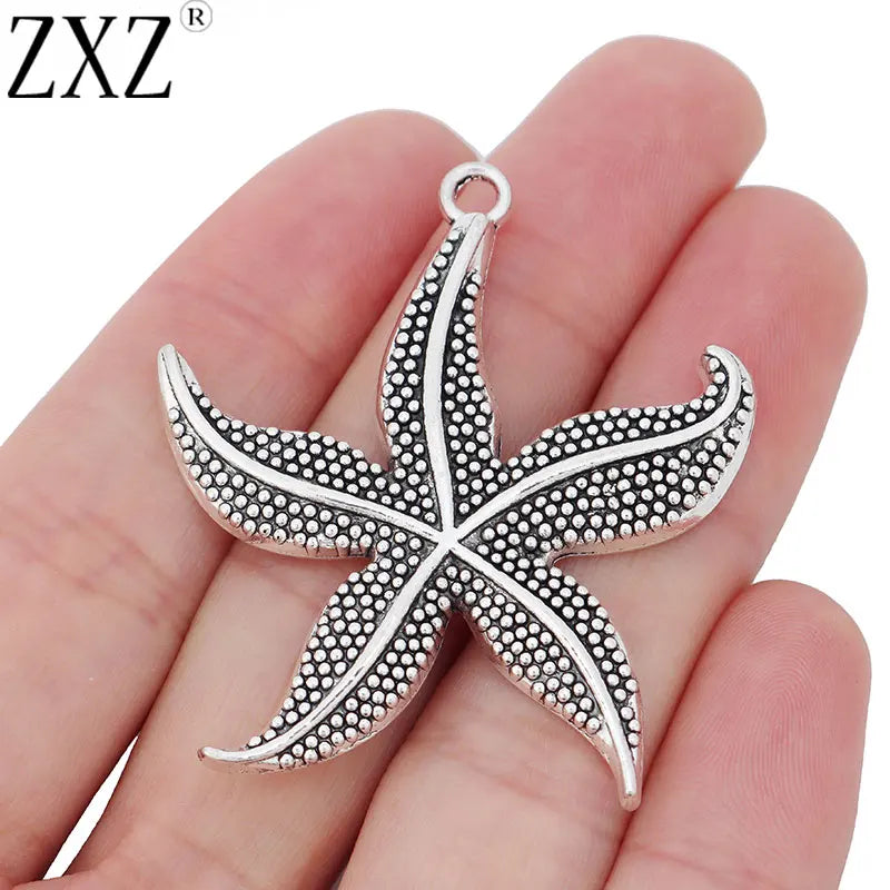 5pcs Large Sea Star Starfish Charms Pendants 48x43mm