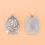 5pcs Tibetan Silver Ganesha Elephant God Charms Pendants 38x24mm
