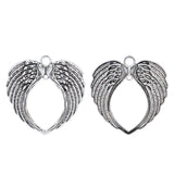 5pcs Tibetan Silver Angel Wings Heart Charms Pendants for Necklace Making