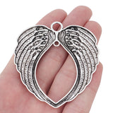 5pcs Tibetan Silver Angel Wings Heart Charms Pendants for Necklace Making