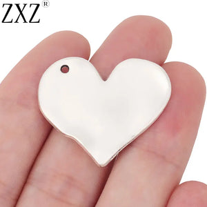 5pcs Tibetan Silver Large Heart Charms Pendants for Necklace Jewelry Making
