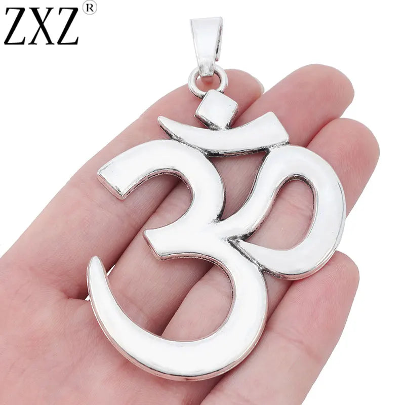 5pcs Tibetan Silver Large OM AUM Symbol Yoga Charms Pendants