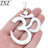 5pcs Tibetan Silver Large OM AUM Symbol Yoga Charms Pendants