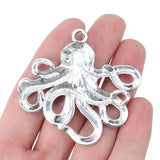 5pcs Tibetan Silver Large Octopus Squid Charms Pendants Jewelry Making Findings