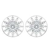 5pcs Tibetan Silver Large Snowflake Round Circle Charms Pendants 48mm