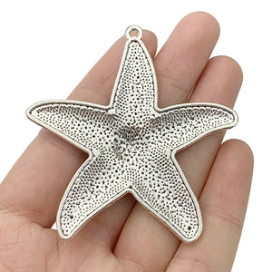 5pcs Tibetan Silver Starfish Charms Pendants for Jewelry Making