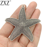 5pcs Tibetan Silver Starfish Charms Pendants for Jewelry Making