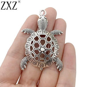 5pcs Tibetan Silver Turtle Tortoise Charms Pendants Jewelry Findings 56x37mm