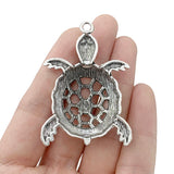 5pcs Tibetan Silver Turtle Tortoise Charms Pendants Jewelry Findings 56x37mm