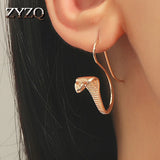 Punk Snake Earring for Men Retro Metal Long Drop Earrings
