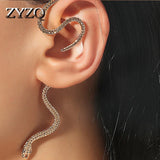 Punk Snake Earring for Men Retro Metal Long Drop Earrings