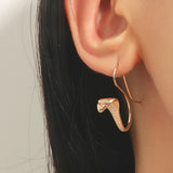 Punk Snake Earring for Men Retro Metal Long Drop Earrings