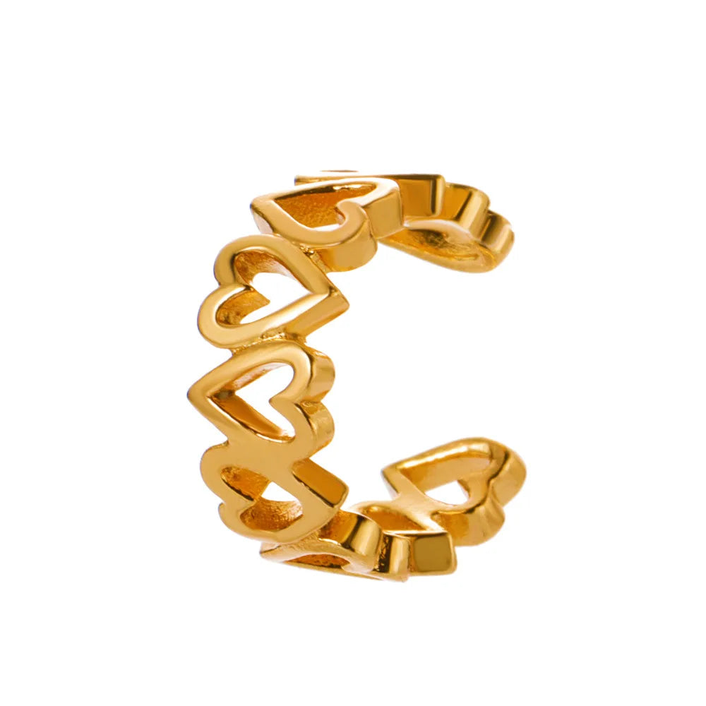 Vintage Heart-Shaped Ear Cuff Clip Earrings for Women