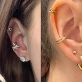 Punk Metal Ear Cuff for Women No Piercing Geometric Ear Wrap Earcuff