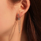 Zircon Eight-Pointed Star Earrings For Women Premium Long Ear Bone Clip