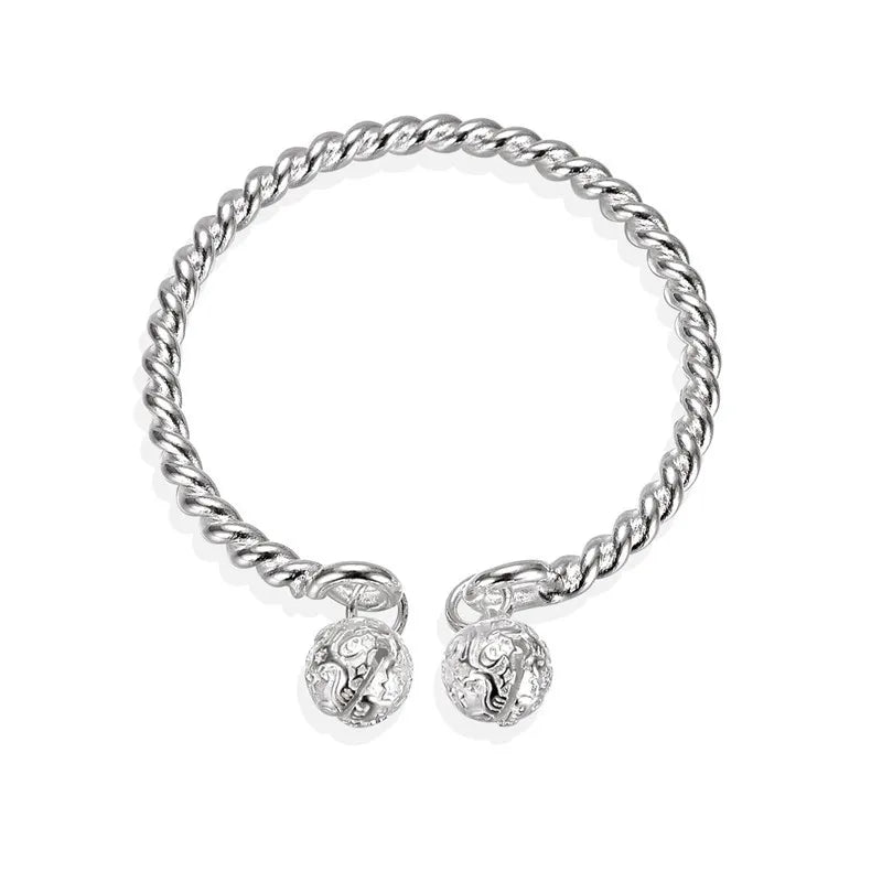 Vintage Double Bell Alloy Bracelet for Women Girls Gift