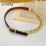 Punk Leather Chain Short Necklace for Women Hip-hop Collar
