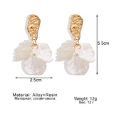Acrylic Flower Earrings Romantic Leaves Dangle Women Jewelry