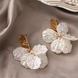 Acrylic Flower Earrings Romantic Leaves Dangle Women Jewelry